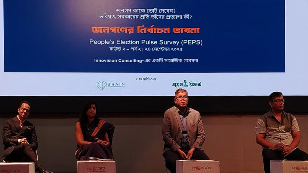 ‘জনগণের নির্বাচন–ভাবনা’ শীর্ষক জরিপে কোন দলের ভোট কত শতাংশ